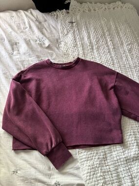 Fashion Nova Cropped Sweatshirt - Plum
